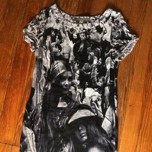 Zara Print Navy Dress